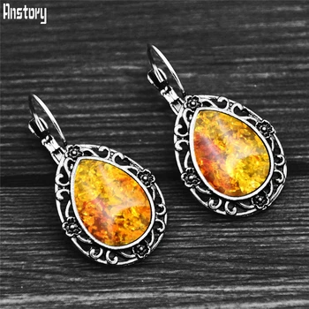Vintage Drop Synthetic Ambers Earrings Antique Silver Plated Flower Pendant Fashion Women Earring
Vintage Drop Synthetic Ambers Earrings Antique Silver Plated Flower Pendant Fashion Women Earring