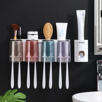 Toothbrush Holder Mouthwash Cup Storage Toothpaste Squeezer Wall-mounted Bathroom Rack Organizer Inverted Suction Washing Set
Toothbrush Holder Mouthwash Cup Storage Toothpaste Squeezer Wall-mounted Bathroom Rack Organizer Inverted Suction Washing Set