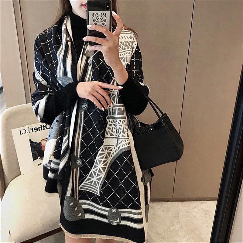 2020 Tower Scarf Double-sided Cashmere Winter Scarf Women Shawl Female Thick Neck Shawl Wrap Blanket Wool Tippet Luxury Brand
2020 Tower Scarf Double-sided Cashmere Winter Scarf Women Shawl Female Thick Neck Shawl Wrap Blanket Wool Tippet Luxury Brand