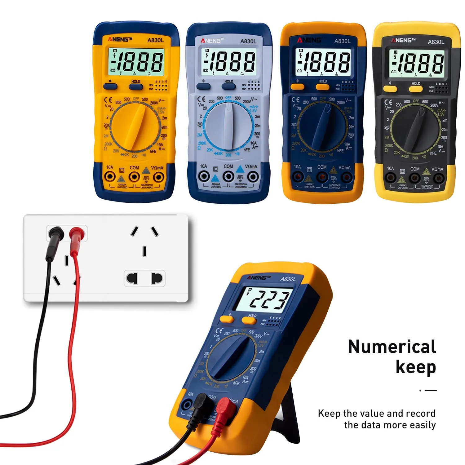 A830L Mini Pocket Hand-held Digital Multimeter Voltmeter Ammeter Ohmmeter Multimeter Volt AC DC Tester Meter
A830L Mini Pocket Hand-held Digital Multimeter Voltmeter Ammeter Ohmmeter Multimeter Volt AC DC Tester Meter