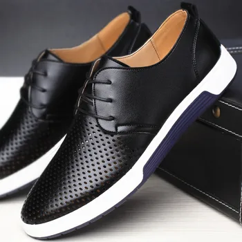 Leather Men Casual Shoes Summer Breathable Holes Male Dress Shoes Lace Up Comfortable Flat Shoes For Men Drop Shipping
Leather Men Casual Shoes Summer Breathable Holes Male Dress Shoes Lace Up Comfortable Flat Shoes For Men Drop Shipping