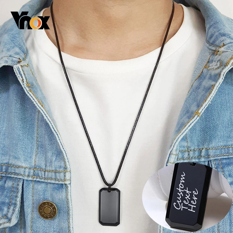Vnox Simple Square Dog Tag Pendant Necklaces for Men with Free Personalize Engrave Name Birthday Date Custom Tungsten Jewelry
Vnox Simple Square Dog Tag Pendant Necklaces for Men with Free Personalize Engrave Name Birthday Date Custom Tungsten Jewelry