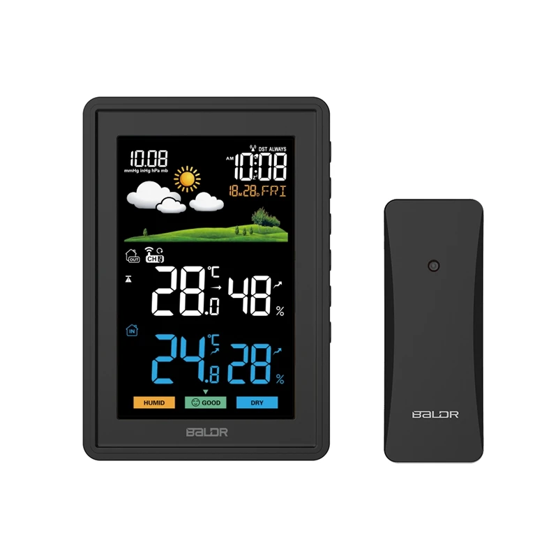 Baldr Wireless Weather Station Household Digital Thermometer Hygrometer mmHg Barometer Snooze Alarm -40℃~60℃ Forecast | Инструменты