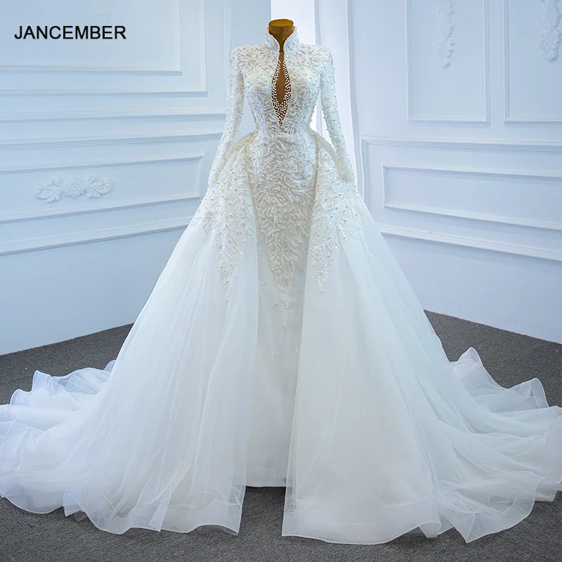 J67218 jancember White Wedding Dress 2020 Pearls Plus Size High Neck Appliques Lace Up Back Ball Gown 
J67218 jancember White Wedding Dress 2020 Pearls Plus Size High Neck Appliques Lace Up Back Ball Gown