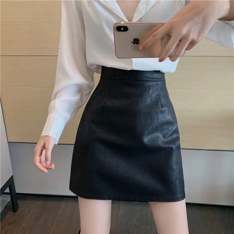 Real Shot 2020 New Autumn And Winter Fashion Retro Women's High Waist Black A-Line PU Short Skirt
Real Shot 2020 New Autumn And Winter Fashion Retro Women's High Waist Black A-Line PU Short Skirt