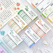 10 pçs/lote Revista Conjunto de Multi-cor DIY Masking Tape Washi Tape Scrapbooking Fornecimentos Adesivos Decorativos Fita De Papel Estacionário(China)