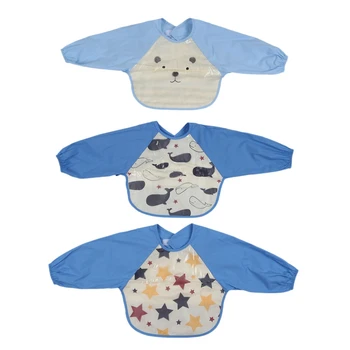 3 Long Sleeve Bib Set Baby Waterproof Bib and Pocket Toddler Bib and Sleeve Apron - 3Pcs 6-24 Months 
3 Long Sleeve Bib Set Baby Waterproof Bib and Pocket Toddler Bib and Sleeve Apron - 3Pcs 6-24 Months