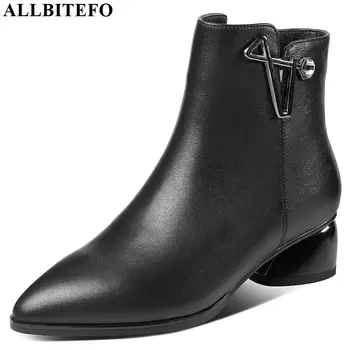 ALLBITEFO natural genuine leather pointed toe women boots Autumn Winter Metal decoration ankle boots fashion girls boots
ALLBITEFO natural genuine leather pointed toe women boots Autumn Winter Metal decoration ankle boots fashion girls boots