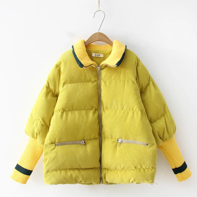 Winter New Style Korean-style Students Loose-Fit Stand Collar Corduroy Cotton-padded Clothes Women's Word down Coat Cotton-padde
Winter New Style Korean-style Students Loose-Fit Stand Collar Corduroy Cotton-padded Clothes Women's Word down Coat Cotton-padde