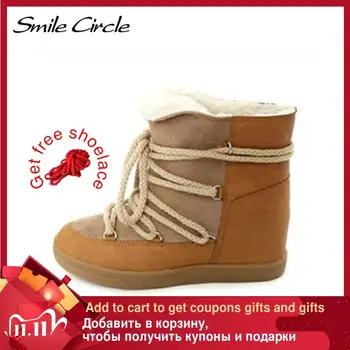 Smile Circle 2019 Winter Shoes For Women Lace-up Wedge Boots Women's High heel Elevator Shoes Ankle Boots Warm Plush Snow Boots
Smile Circle 2019 Winter Shoes For Women Lace-up Wedge Boots Women's High heel Elevator Shoes Ankle Boots Warm Plush Snow Boots