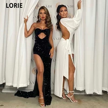 LORIE Sexy Black High Side Slit Mermaid Evening Dresses Sweetheart Hollow Front Sequined Sweep Train Formal Evening Party Dress
LORIE Sexy Black High Side Slit Mermaid Evening Dresses Sweetheart Hollow Front Sequined Sweep Train Formal Evening Party Dress