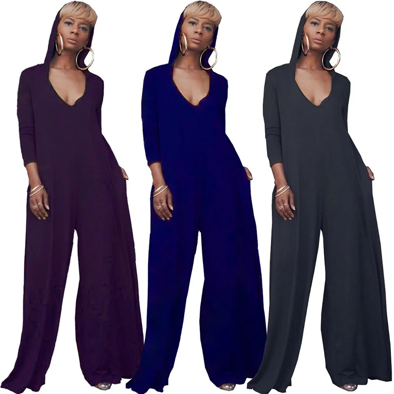 Casual Women Jumpsuit Solid Color Loose Long Wide Pants V-neck Playsuit Long Rompers Womens Jumpsuit Overalls
Casual Women Jumpsuit Solid Color Loose Long Wide Pants V-neck Playsuit Long Rompers Womens Jumpsuit Overalls