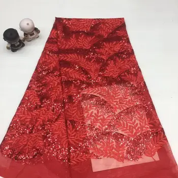 5yards/lot 2020 new design French net lace red color African sequins tulle lace fabric for high quality party dress SSF087
5yards/lot 2020 new design French net lace red color African sequins tulle lace fabric for high quality party dress SSF087