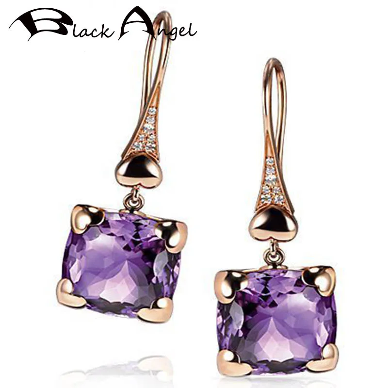 BLACK ANGEL 2020 New 14K Rose Gold Heart Shaped Amethyst Purple Crystal Gemstone Drop Earrings For Women Wedding Jewelry 
BLACK ANGEL 2020 New 14K Rose Gold Heart Shaped Amethyst Purple Crystal Gemstone Drop Earrings For Women Wedding Jewelry