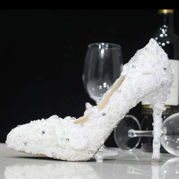White Lace Flower Almond Shaped Toe Wedding Dress Shoes Bridesmaid Shoes Bridal Shoes Banquet Evening Party Prom Princess Shoes 
White Lace Flower Almond Shaped Toe Wedding Dress Shoes Bridesmaid Shoes Bridal Shoes Banquet Evening Party Prom Princess Shoes