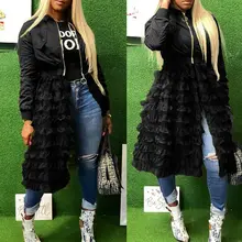 Hot Autumn Fashion Women Lady Mesh Lace Splice Coats Long Sleeve Zipper Frill Tulle Tutu Long Jacket Casual Women Outerwear
Hot Autumn Fashion Women Lady Mesh Lace Splice Coats Long Sleeve Zipper Frill Tulle Tutu Long Jacket Casual Women Outerwear