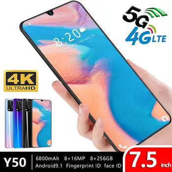 7.5 inch Y50 Large screen smartphone Android 9.0 Snapdragon 855 8GB RAM 256GB ROM 6800mAh 4G LTE 1:1 smart phone global version
7.5 inch Y50 Large screen smartphone Android 9.0 Snapdragon 855 8GB RAM 256GB ROM 6800mAh 4G LTE 1:1 smart phone global version
