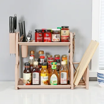High Quality Kitchen 2-Layer Storage Rack Seasoning Cans Shelf Cutter Fork Holder Organizer Durable And Practical To Use
High Quality Kitchen 2-Layer Storage Rack Seasoning Cans Shelf Cutter Fork Holder Organizer Durable And Practical To Use
