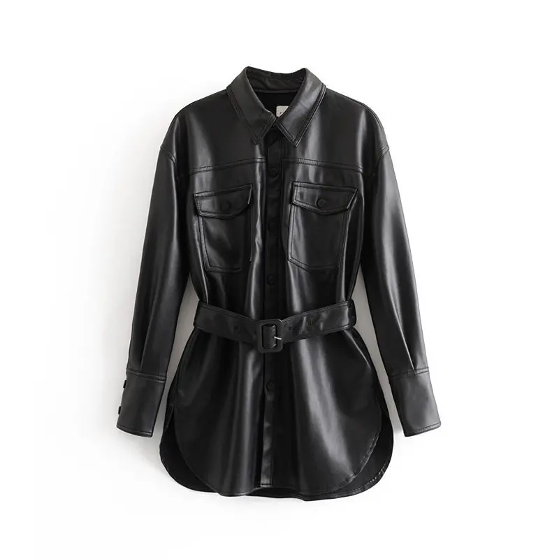 2020 New Arrival Shirt Belt Coat In Spring And Autumn Female Sashes Streetwear Full Long Turn-down Collar Leather Jacket Suede
2020 New Arrival Shirt Belt Coat In Spring And Autumn Female Sashes Streetwear Full Long Turn-down Collar Leather Jacket Suede