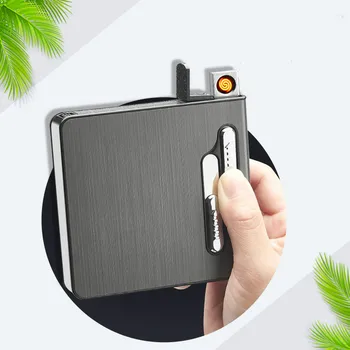 New Creative 18Cigarettes Pack Smoke Case with Usb Electronic Lighter Metal Cigarettes Box Windproof Automatic Pop-up lighters
New Creative 18Cigarettes Pack Smoke Case with Usb Electronic Lighter Metal Cigarettes Box Windproof Automatic Pop-up lighters