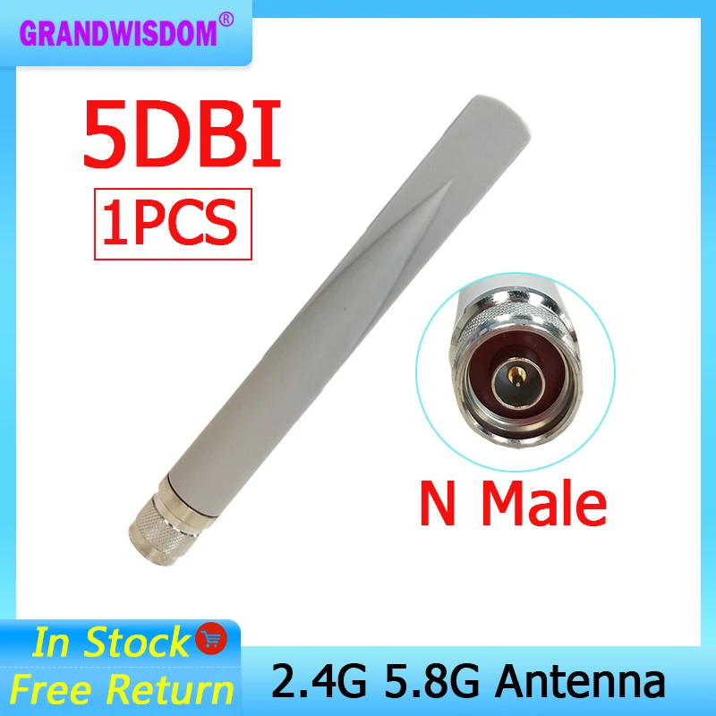 GRANDWISDOM 2.4g 5.8g antenna 5dbi sma male wlan wifi dual band antene iot module router tp link antena high gain | Мобильные