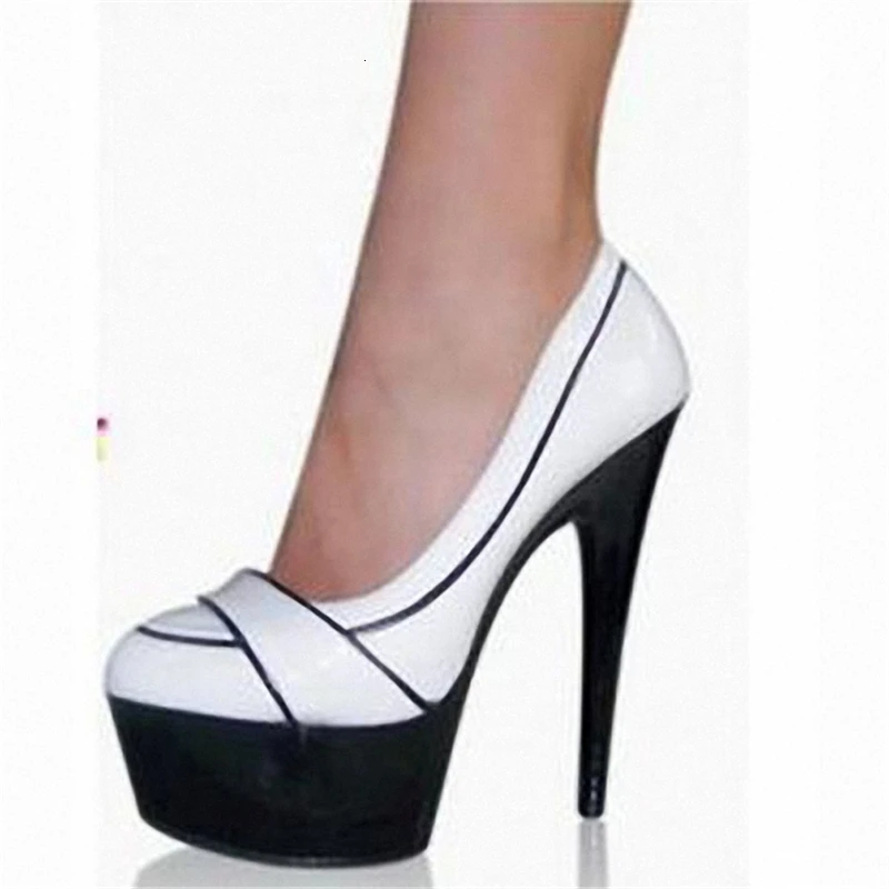 Hot Sale Exotic Dancer women shoes 15 cm super high heel White With Black Platform mules pointed toe woman pumps stage show shoe
Hot Sale Exotic Dancer women shoes 15 cm super high heel White With Black Platform mules pointed toe woman pumps stage show shoe