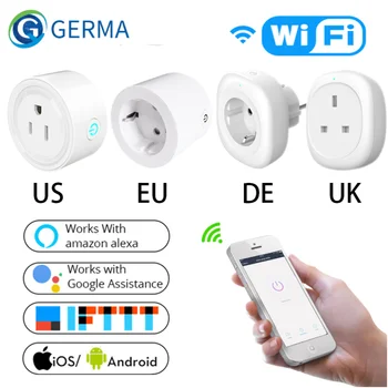 GERMA UK US EU WiFi Smart Socket Power Plug Outlet Remote Control Energy Monitor Works with Alexa Google Home No Hub Required
GERMA UK US EU WiFi Smart Socket Power Plug Outlet Remote Control Energy Monitor Works with Alexa Google Home No Hub Required