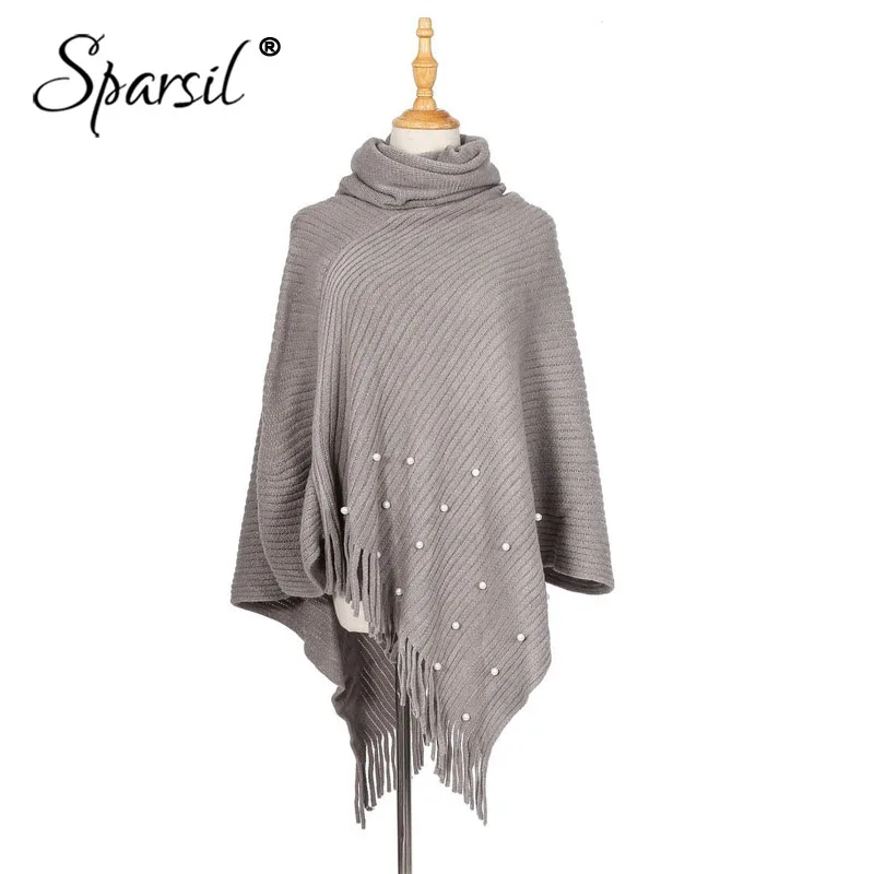 Sparsil Women Pearl Tassel Turtleneck Pullovers Shawl Scarf Cashmere Warm High Collar Solid Color Big Cape Blanket Wraps Female
Sparsil Women Pearl Tassel Turtleneck Pullovers Shawl Scarf Cashmere Warm High Collar Solid Color Big Cape Blanket Wraps Female