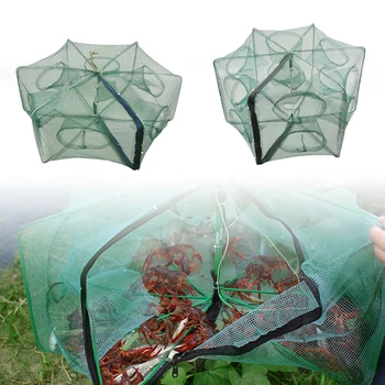 Holes Folded Portable Hexagon Fishing Net Crayfish Fish Automatic Trap Shrimp Carp Catcher Cages Mesh Nets CrabTrap
Holes Folded Portable Hexagon Fishing Net Crayfish Fish Automatic Trap Shrimp Carp Catcher Cages Mesh Nets CrabTrap