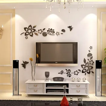 Diy Wall Art Decal Living Room Romantic Flower Wall Decals Removable Wall Stickers Tv Background Decoration Black Wallpaer W
Diy Wall Art Decal Living Room Romantic Flower Wall Decals Removable Wall Stickers Tv Background Decoration Black Wallpaer W