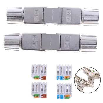 Full Shielded Toolless Extension Connector Cat6A Cat7 Cable Extender Junction Adapter RJ45 Lan Cable Extension Connector
Full Shielded Toolless Extension Connector Cat6A Cat7 Cable Extender Junction Adapter RJ45 Lan Cable Extension Connector