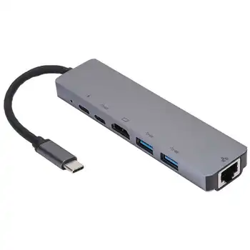 6 in 1 Docking Station Hub USB Type-C to /USB3 0x2/PD Charging/USB C/RJ45 Suitable for /MacBook Fast Charge Fast Heat
6 in 1 Docking Station Hub USB Type-C to /USB3 0x2/PD Charging/USB C/RJ45 Suitable for /MacBook Fast Charge Fast Heat