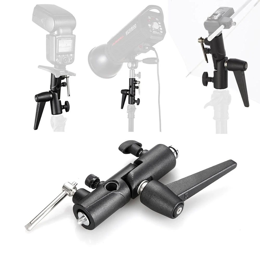 Foleto Flash Bracket Hot Shoe Umbrella Holder Light Stand Mount Adapter for Tripod photography light | Электроника