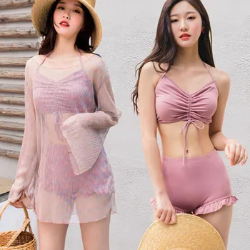 Swimwear Women Sexy Deep-V Mesh Transparent Top and Shorts Split Three-piece Swimsuit Spa Two-Piece Suits Beach Swimwear *
Swimwear Women Sexy Deep-V Mesh Transparent Top and Shorts Split Three-piece Swimsuit Spa Two-Piece Suits Beach Swimwear *