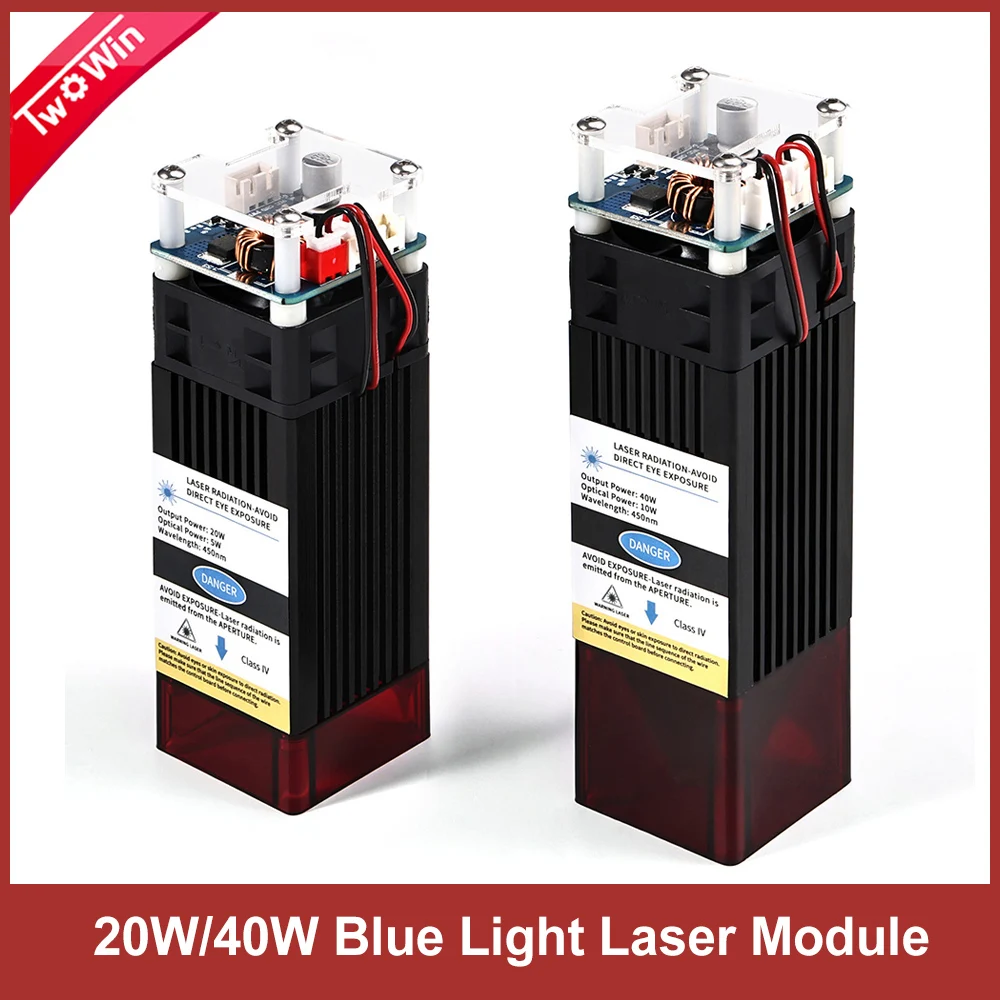 

20W/40W Laser Module Head Blue Light With TTL/PWM For 3018/3018 Max CNC Laser Cutting Machine DIY Wood Marking Printer Tool