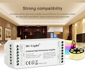 Mi Light PA5 15A 5-Channel High Performance Amplifier,Series Controller And all PWM Type Led Controller DC12/24V
Mi Light PA5 15A 5-Channel High Performance Amplifier,Series Controller And all PWM Type Led Controller DC12/24V