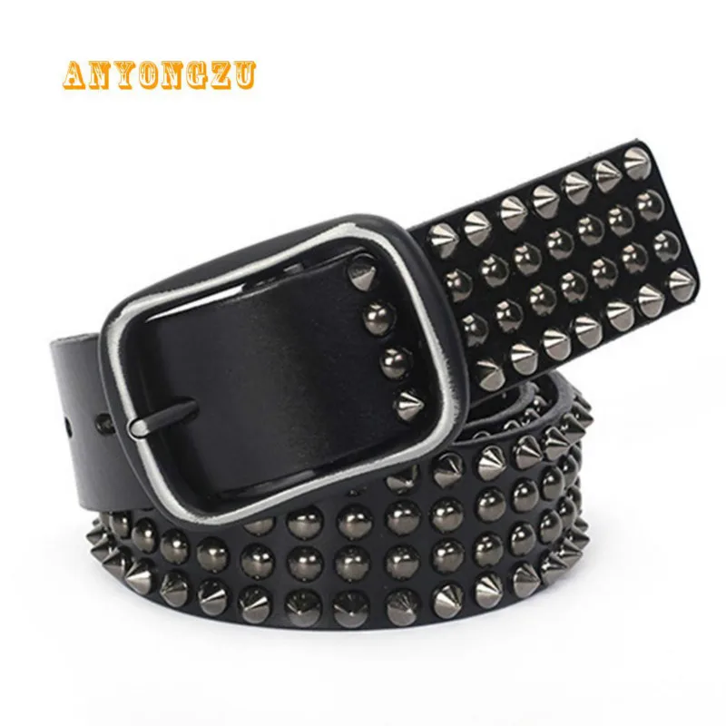 ANYONGZU Designer Brand Men Belt Rivet Real Leather Pin Male Genuine Cowhide Black Rock Luxury Punk Jeans 105-110-115-120-125
ANYONGZU Designer Brand Men Belt Rivet Real Leather Pin Male Genuine Cowhide Black Rock Luxury Punk Jeans 105-110-115-120-125