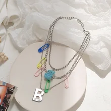 Hip Hop Color Pin Bear Necklaces for Women Punk Multilayer Letter B Pendant Clavicle Chain Sweater Chains 2021 Trend Jewelry
Hip Hop Color Pin Bear Necklaces for Women Punk Multilayer Letter B Pendant Clavicle Chain Sweater Chains 2021 Trend Jewelry