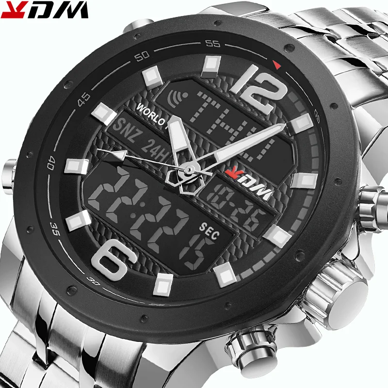 KDM Watch Mens Stainless Steel Band Luxury 2019 New Fashion Dual Quartz Digital Wristwatches Reloj Hombre 2019 Relogio Masculino
KDM Watch Mens Stainless Steel Band Luxury 2019 New Fashion Dual Quartz Digital Wristwatches Reloj Hombre 2019 Relogio Masculino
