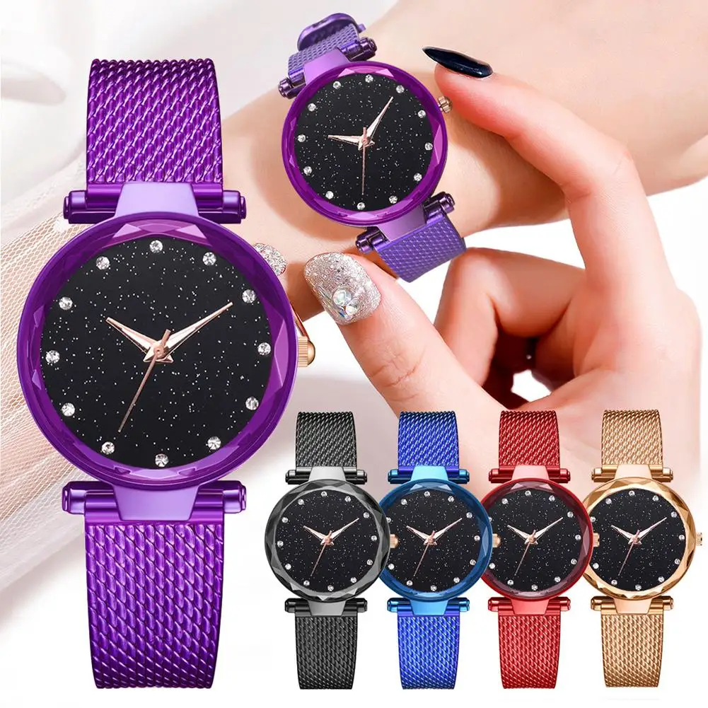 Rhinestone Starry Sky Dial Women Silicone Imitated Mesh Band Quartz Wrist Watch New
Rhinestone Starry Sky Dial Women Silicone Imitated Mesh Band Quartz Wrist Watch New