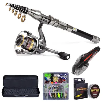 Fishing Rod and Reel Combo Telescopic Full Kit Fishing Reel Gear Pole Landing Net Plier 100M PE Line Lures Hooks Jig Head
Fishing Rod and Reel Combo Telescopic Full Kit Fishing Reel Gear Pole Landing Net Plier 100M PE Line Lures Hooks Jig Head