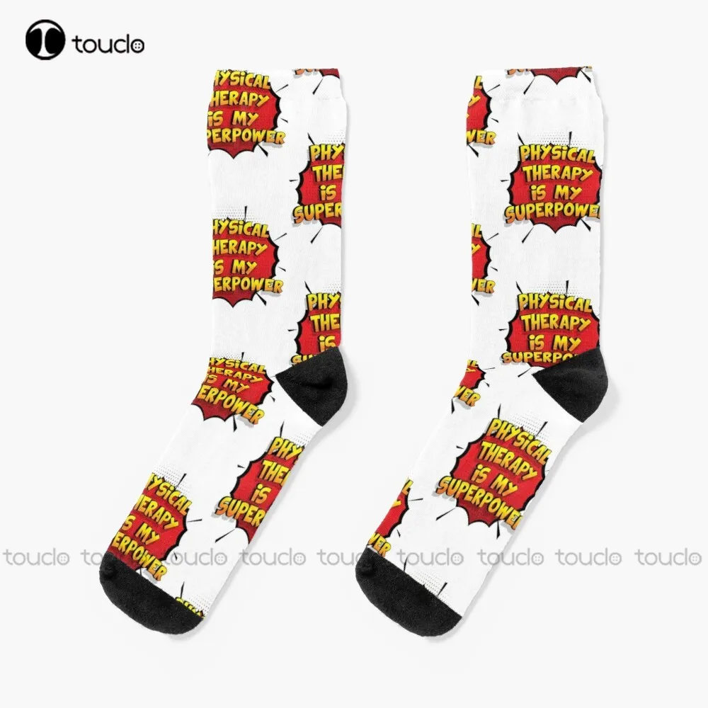 

Physical Therapy Is My Superpower Funny Design Physical Therapy Gift Socks Sport Socks For Men Christmas Fashion New Year Gift