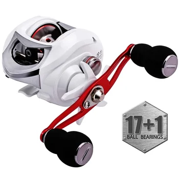 PULLINE Baitcasting Reel 17+1 Ball Bearings 6.3:1 Gear Ratio Magnetic Brake Left Right Hand Lure Bass Fishing Reel
PULLINE Baitcasting Reel 17+1 Ball Bearings 6.3:1 Gear Ratio Magnetic Brake Left Right Hand Lure Bass Fishing Reel