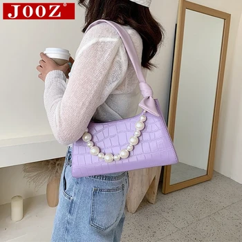 Summer Shoulder Bags For Women Luxury Designer Retro Baguette Bag Female Crocodile Pattern Pearl Chain Subaxillary Bag Sac a mai
Summer Shoulder Bags For Women Luxury Designer Retro Baguette Bag Female Crocodile Pattern Pearl Chain Subaxillary Bag Sac a mai
