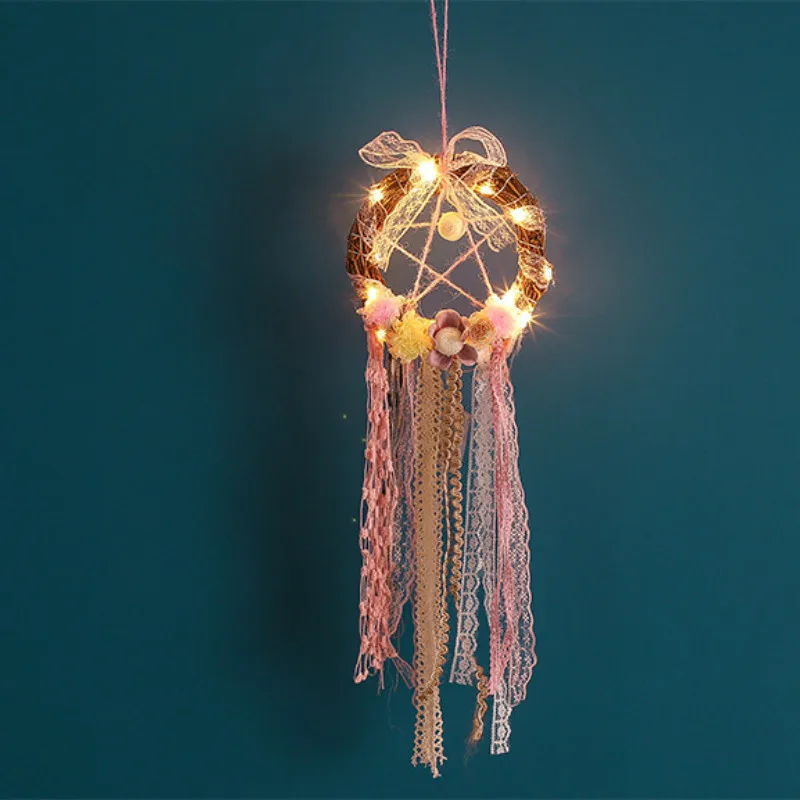 Dreamcatcher Wall Hanging Wind Chimes LED Crafts Lucky Dream Catcher Night Lights Girl Bedroom Hanging Decoration 
Dreamcatcher Wall Hanging Wind Chimes LED Crafts Lucky Dream Catcher Night Lights Girl Bedroom Hanging Decoration