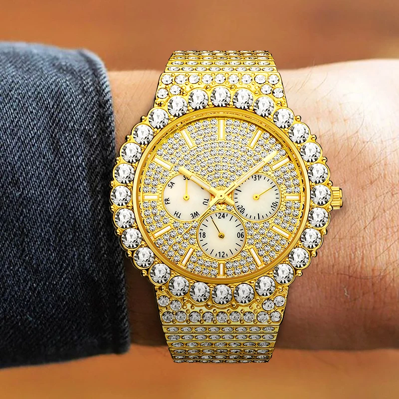 Full Bling Large Diamond Men's Watches Top Brand Luxury Sub-dials Work Mens Designer Watches High Quality Wholesale Men's Watch
Full Bling Large Diamond Men's Watches Top Brand Luxury Sub-dials Work Mens Designer Watches High Quality Wholesale Men's Watch