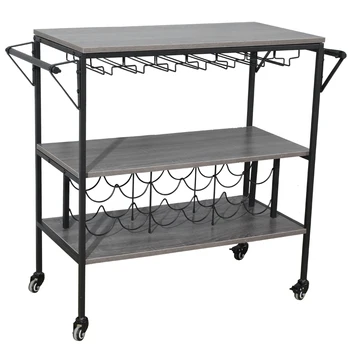 95*40.5*83cm Munich Bar Cart with Wine Rack Two Levels for Storing Wine a Total of 12 Bottles Along with Room for 18 Glasses
95*40.5*83cm Munich Bar Cart with Wine Rack Two Levels for Storing Wine a Total of 12 Bottles Along with Room for 18 Glasses