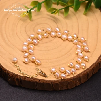 GLSEEVO Handmade Natural Fresh Water Pink Pearl Bracelets For Women Wedding Engagement Femme Fine Jewelry pulsera hombre GB0193C 
GLSEEVO Handmade Natural Fresh Water Pink Pearl Bracelets For Women Wedding Engagement Femme Fine Jewelry pulsera hombre GB0193C