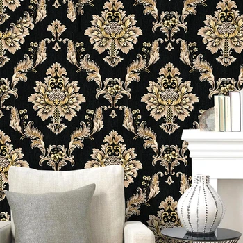 53CM*10M Vintage Gold Damask Waterproof Embossed Textured PVC Wall Sticker Pattern Black Background Gold Flower Living
53CM*10M Vintage Gold Damask Waterproof Embossed Textured PVC Wall Sticker Pattern Black Background Gold Flower Living