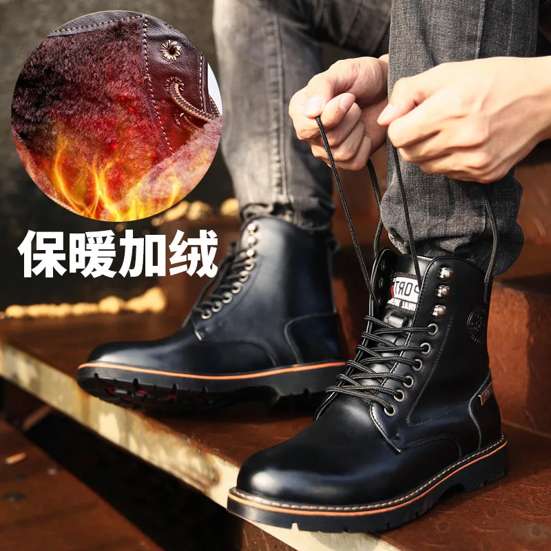 2018 New Style Europe And America Mid-top Men plus Velvet Warm Tube Martin Boots Sportsman Cool Leather Boot Men's Casual Boots
2018 New Style Europe And America Mid-top Men plus Velvet Warm Tube Martin Boots Sportsman Cool Leather Boot Men's Casual Boots